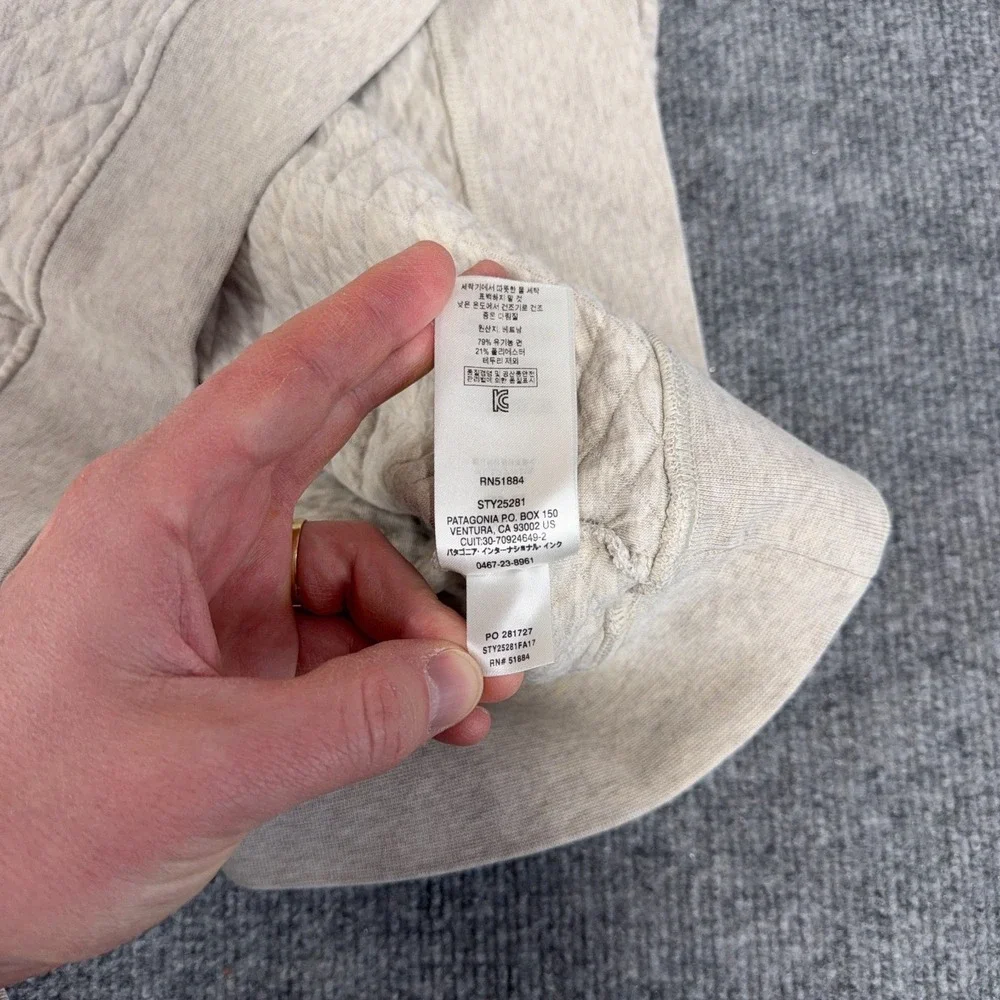 Patagonia Jacket Women 2XL CREAM Green Organic Cotton Quilt Snap-T Pullover READ - Picture 8 of 12
